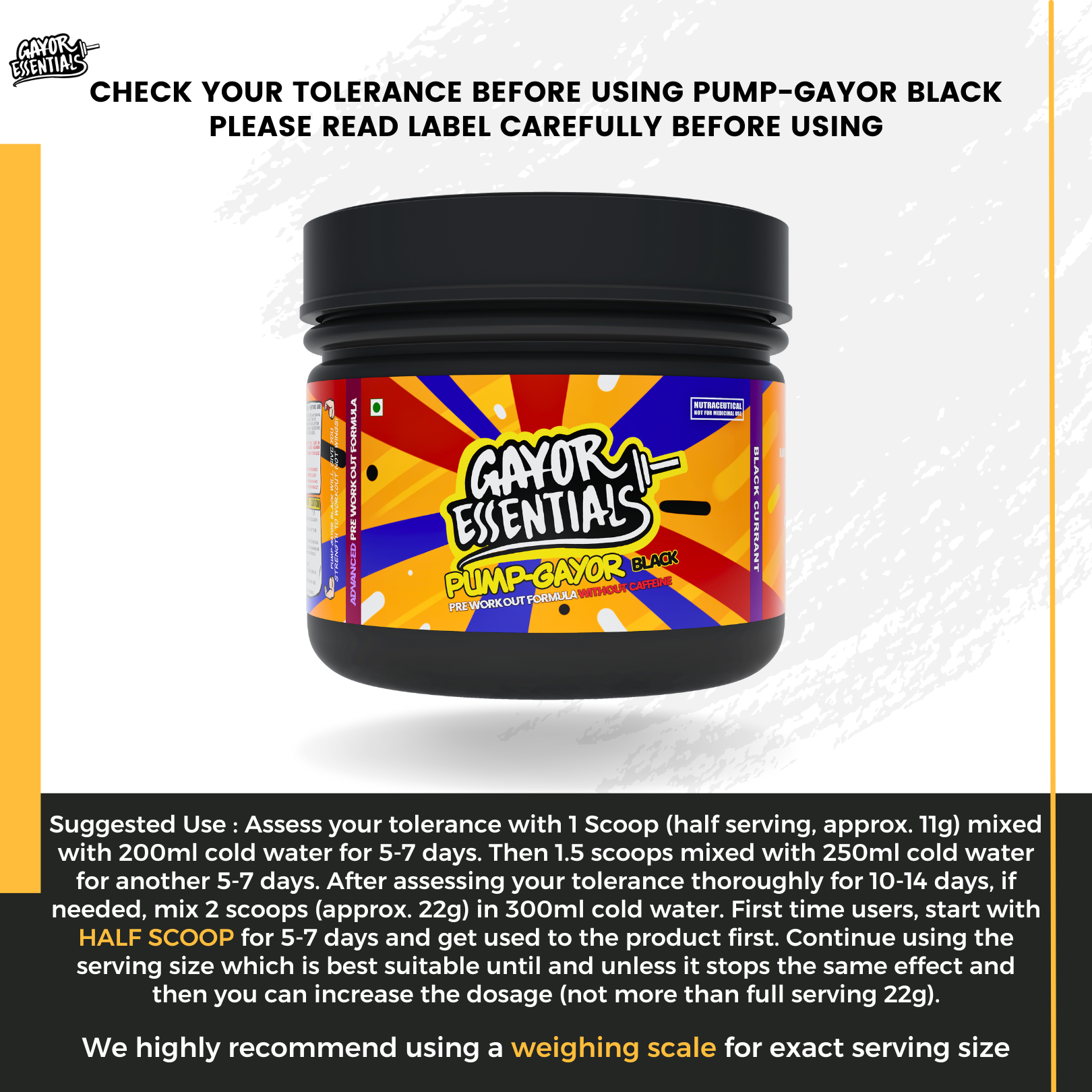 Pump Gayor Black (without caffeine) + Lifting Gear Bundle