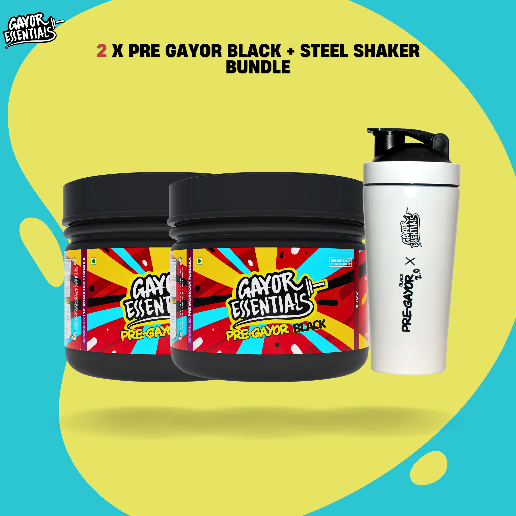 2 x Pre Gayor Black + Steel Shaker Bundle