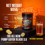 Pump Gayor Black 3.0 (Without Caffeine Optimally Dosed Advanced Pre Workout Formula with 5 Patented Ingredients)