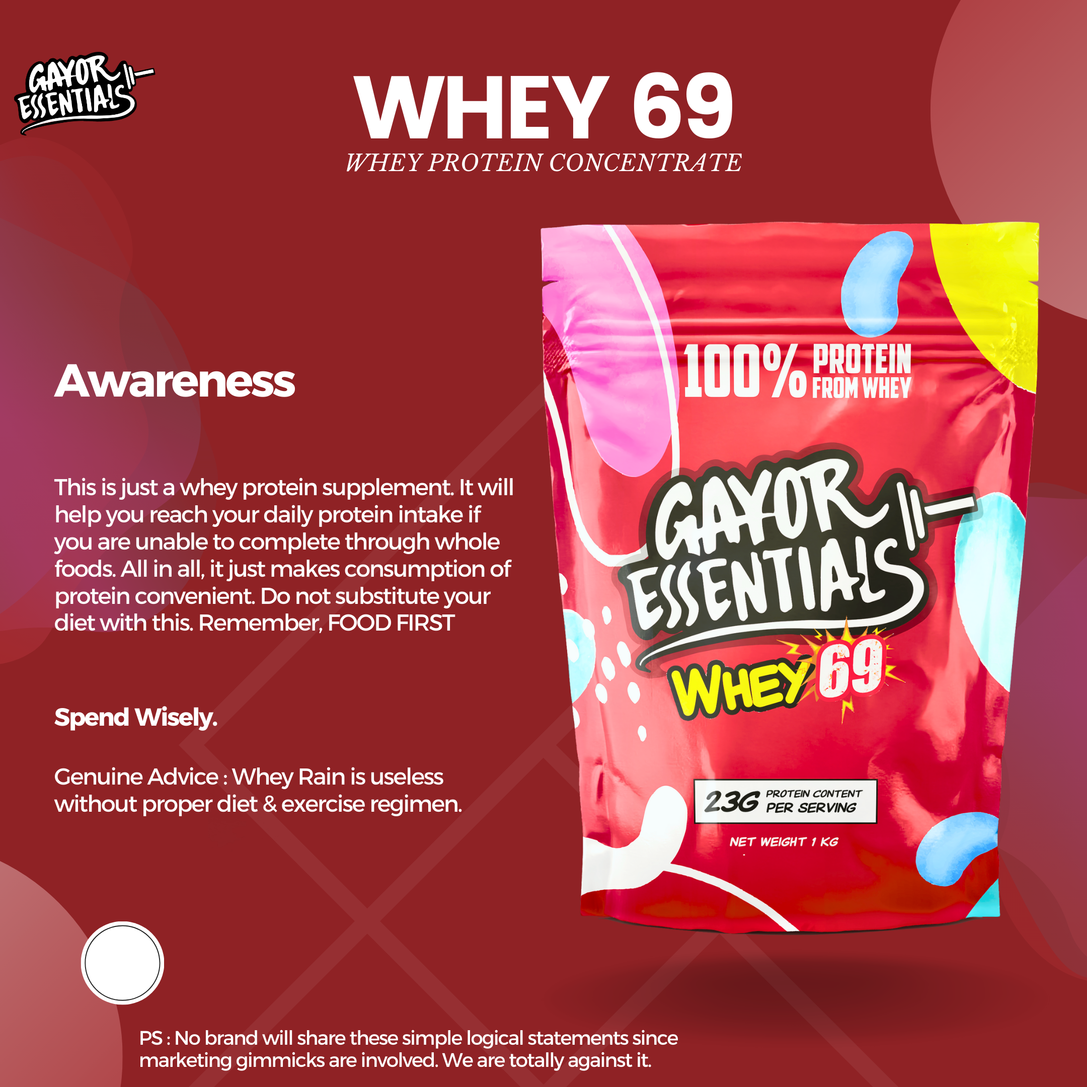 Whey 69 Concentrate 2kg + Steel Shaker Bundle
