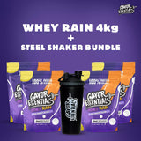 4kgs Whey Rain STEEL SHAKER BUNDLE