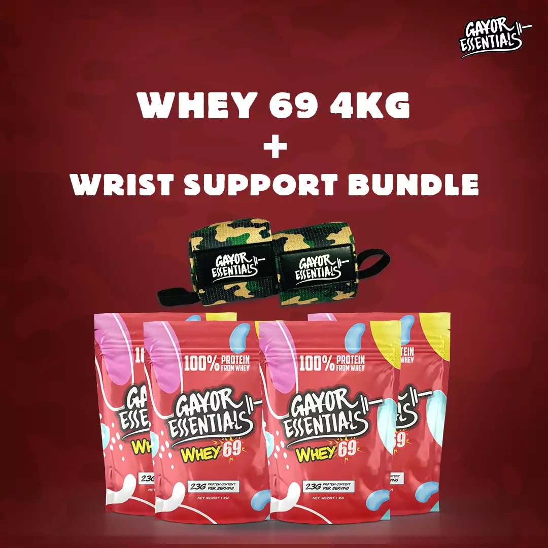 4kgs Whey 69 WRIST SUPPORT BUNDLE